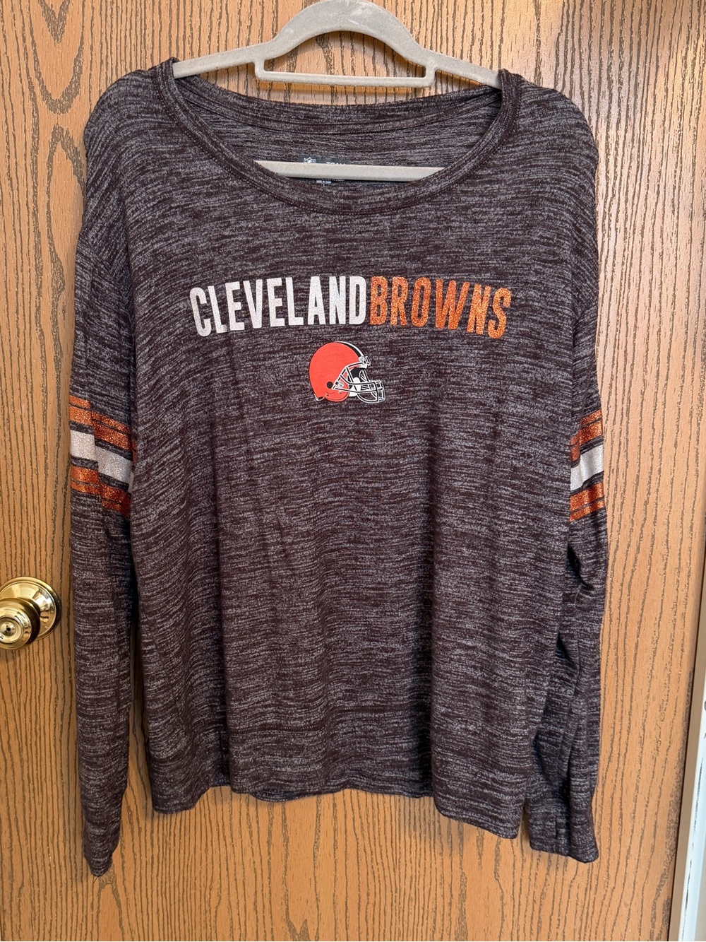 NFL Cleveland Browns Women's Long Sleeve Tee in Brown and Orange